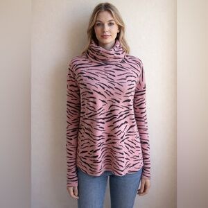 Anthropologie Theo & Spence Women’s Sweater Mauve and Black‎ Zebra Size Small